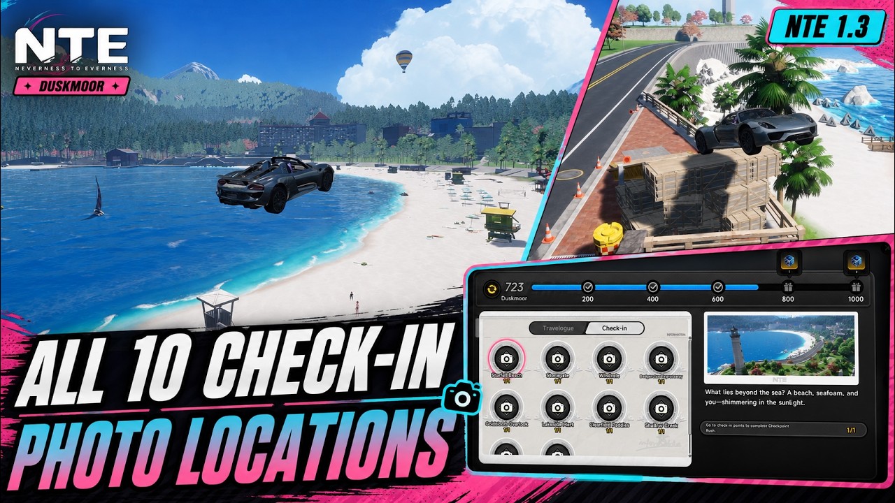 NTE 1.3 All 10 Check-in Photo Locations | Travelogue Guide Neverness to Everness