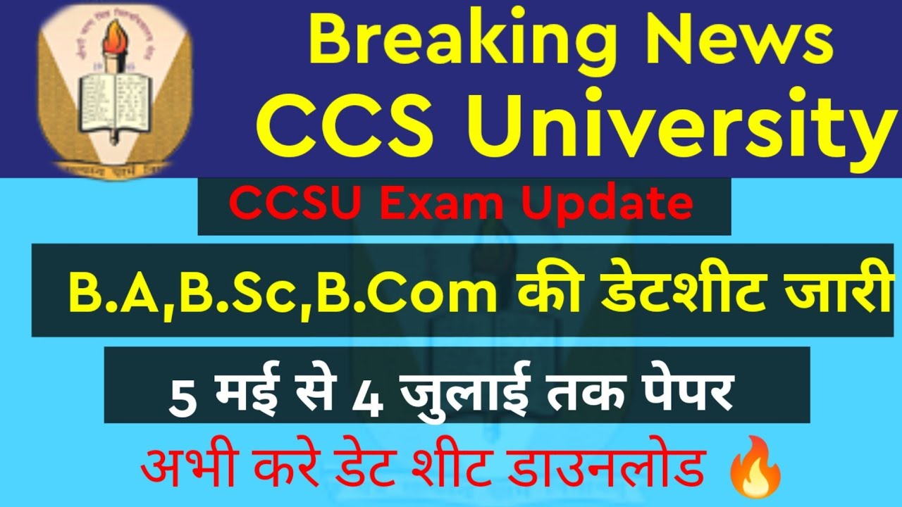 CCSU Datesheet |CCSU Datesheet Download |।CCSU OFFICIAL WEBSITE/ B.A/B.SC /B.COM Datesheet