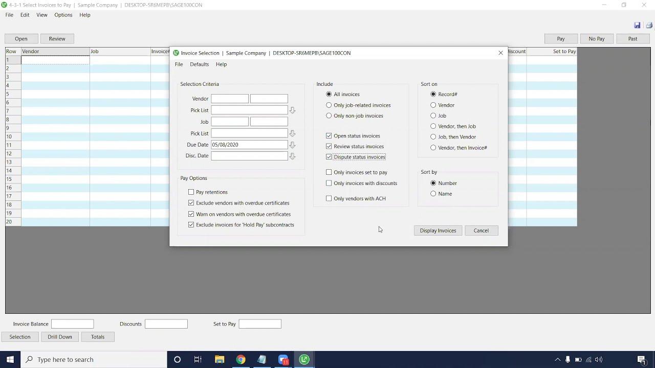 Accounts Payable: How To Pay Invoices in Sage 100 Contractor