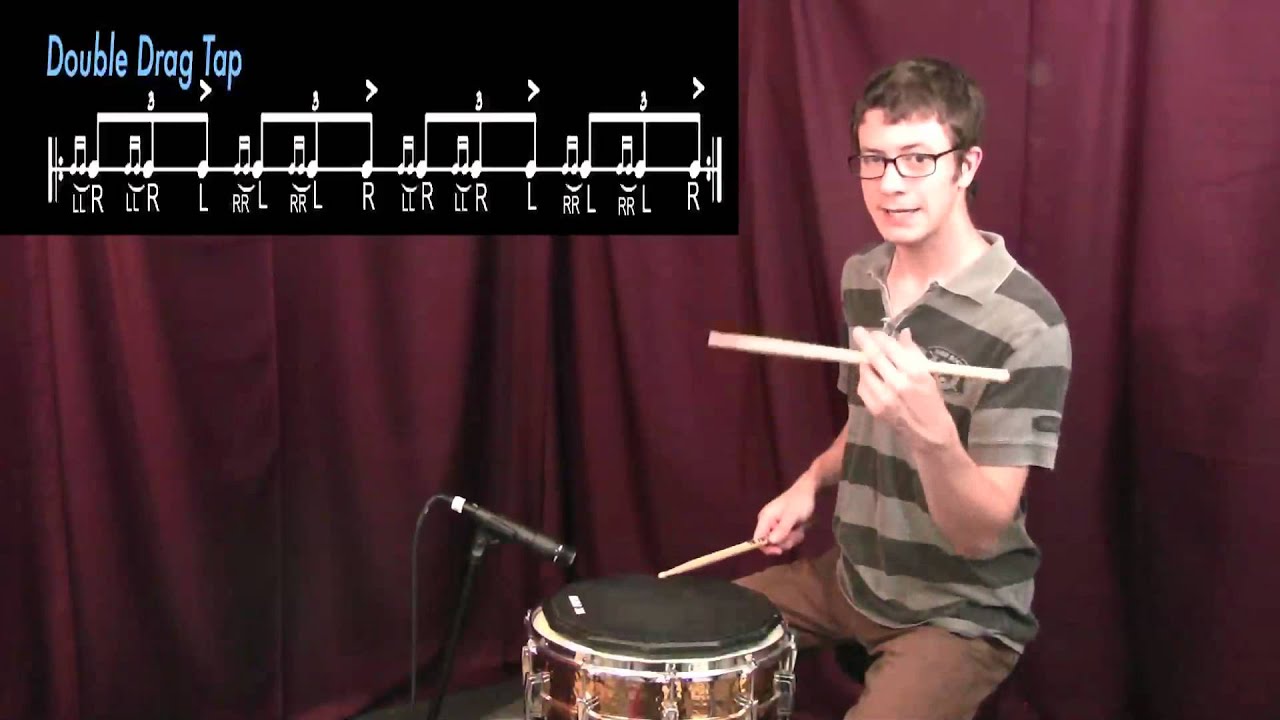 Drum Tutorial| Drag, Single Drag Tap, Double Drag Tap, Lesson 25, and Single Dragadiddle.