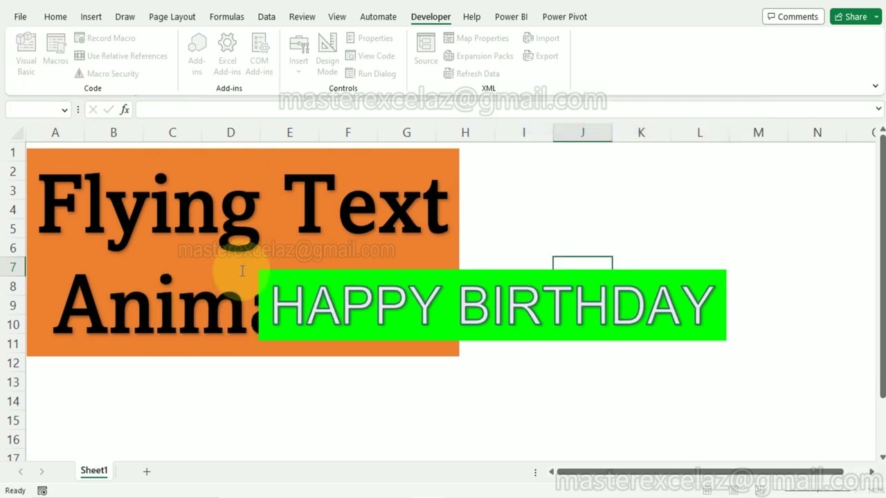 Flying Text Animation - MS excel Tips and Tricks