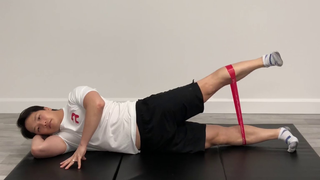 Side Lying Hip Abductions - hip strengthening exercise to target the glute