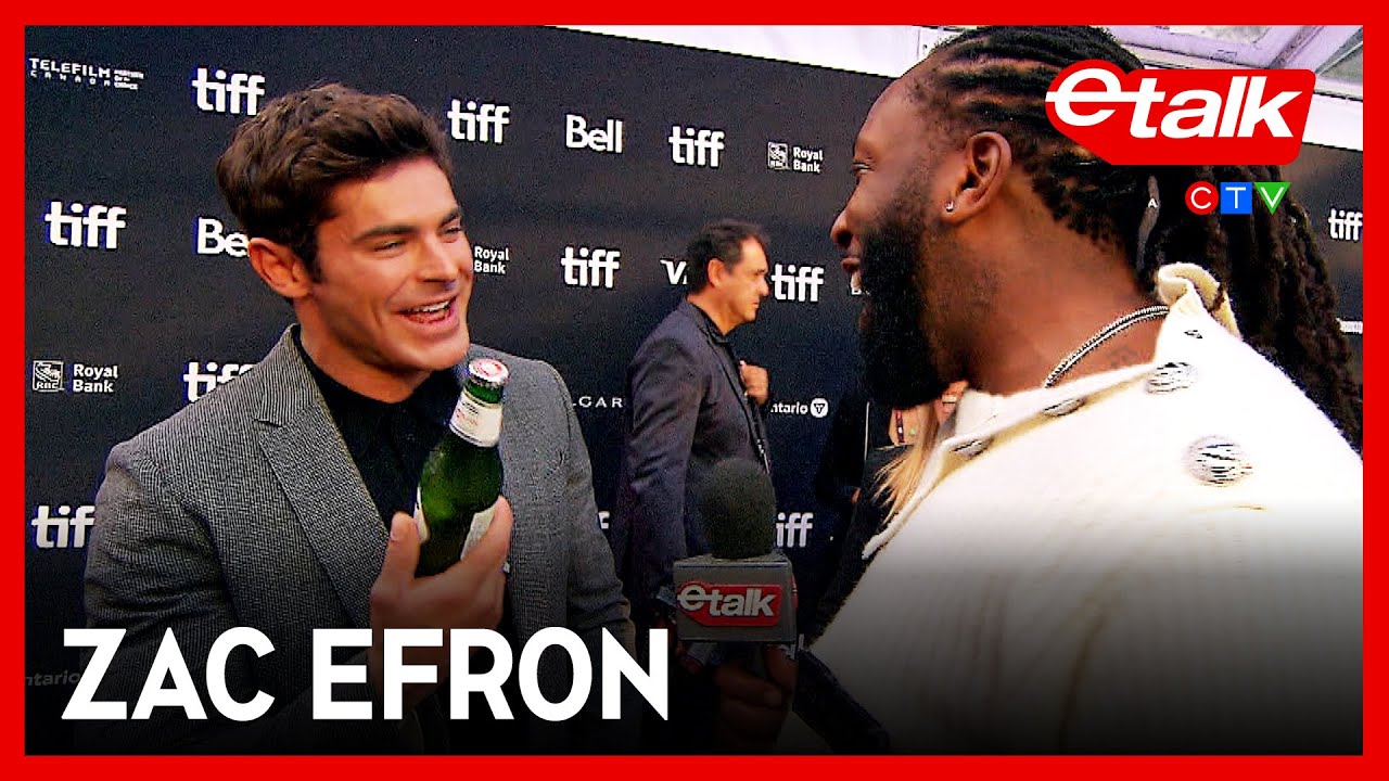 Zac Efron gets a beer on the red carpet at TIFF | Interview