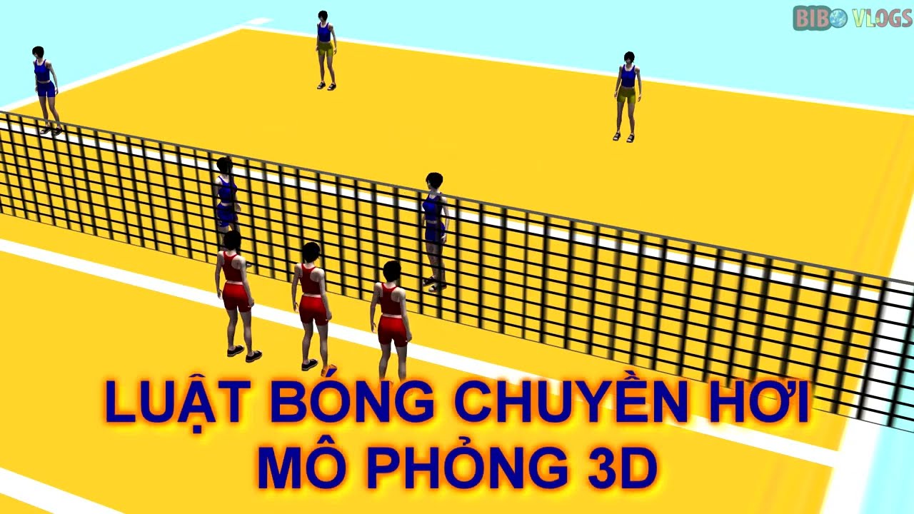 Tri Thức 4.0 | Luật B&oacute;ng Chuyền Hơi - Th&ocirc;ng tin K&iacute;ch thước s&acirc;n, b&oacute;ng v&agrave; lưới - M&ocirc; Phỏng 3D