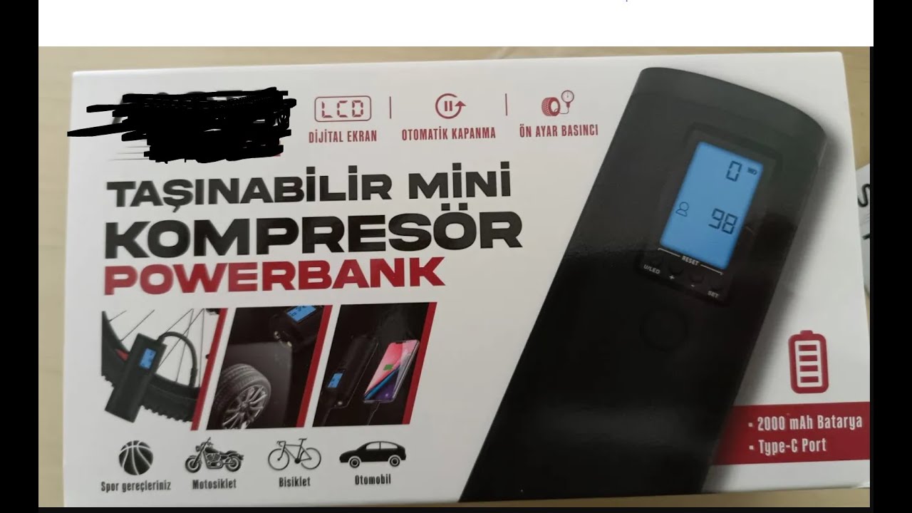 Bim in Mini Kompres&ouml;r Powerbank  Testi #reklam değildir