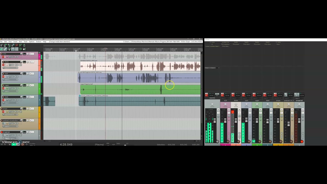 Podcast editing workflow 1 - Lining up tracks in Reaper