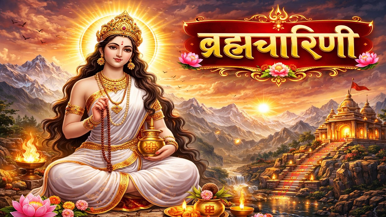 नवरात्रि के दूसरे दिन माँ ब्रह्मचारिणी का ये भजन सुनिए ब्रह्मचारिणी तप की देवी  I Ghar Me Shanti