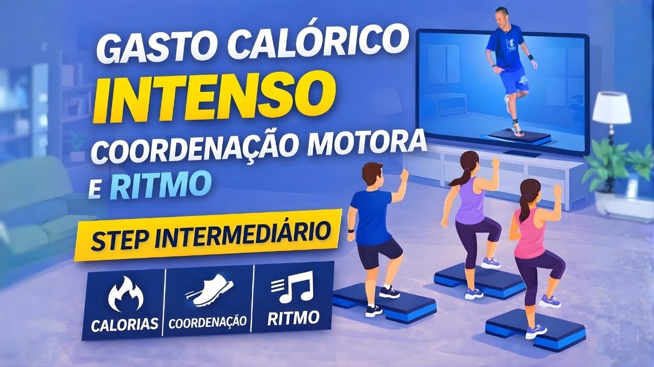 Gasto calórico intenso, coordenação motora e ritmo – Step Intermediário