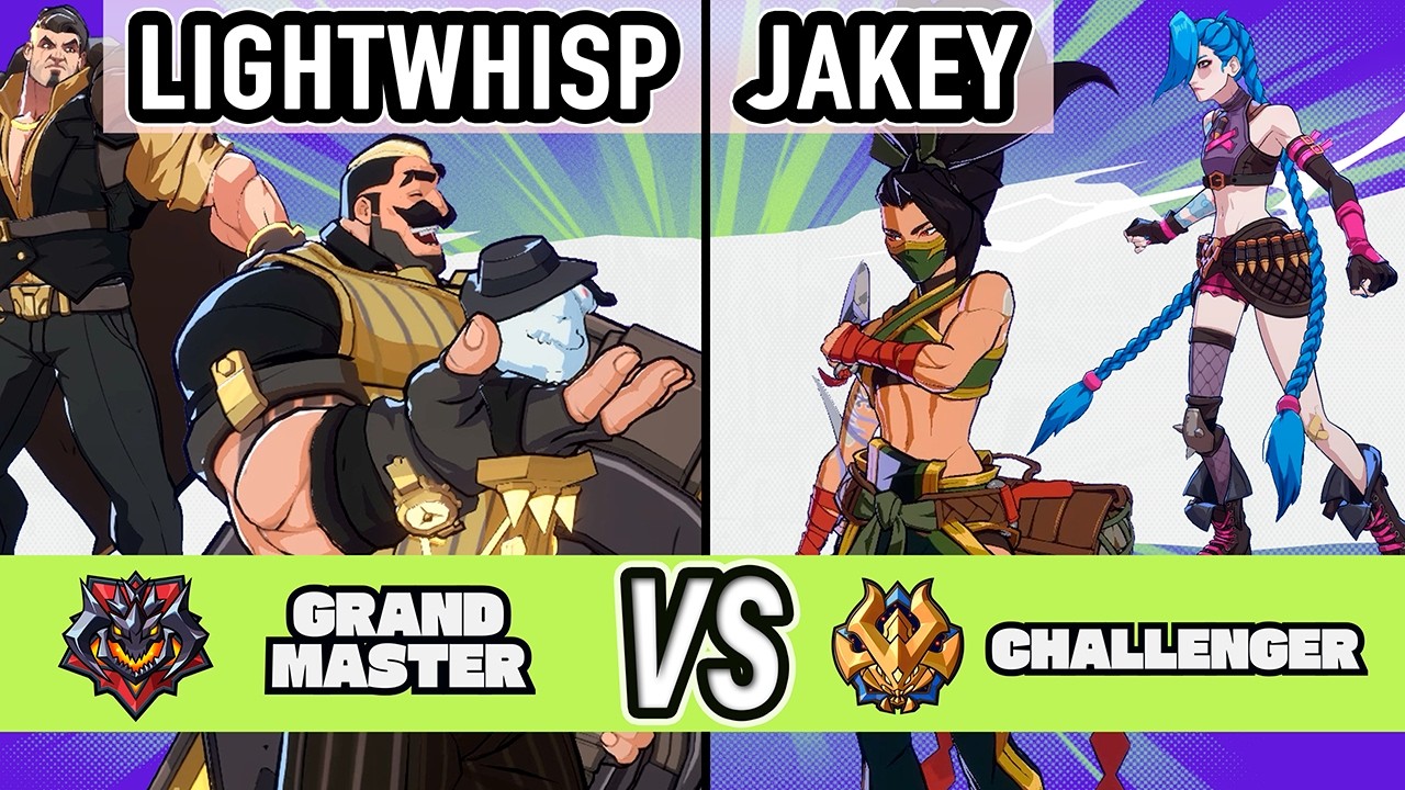 2XKO ▰ LightWhisp (Braum / Darius) vs JakeyTheSnakey (Akali / Jinx) ▰ High Level Gameplay
