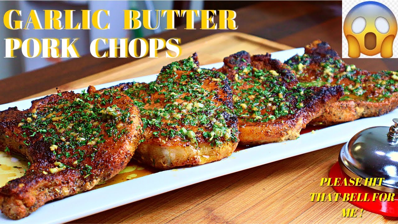 GARLIC BUTTER PORK CHOPS | HOW TO MAKE BUTTER GARLIC PORK CHOPS IN A CAST IRON SKILLET VIDEO RECIPE