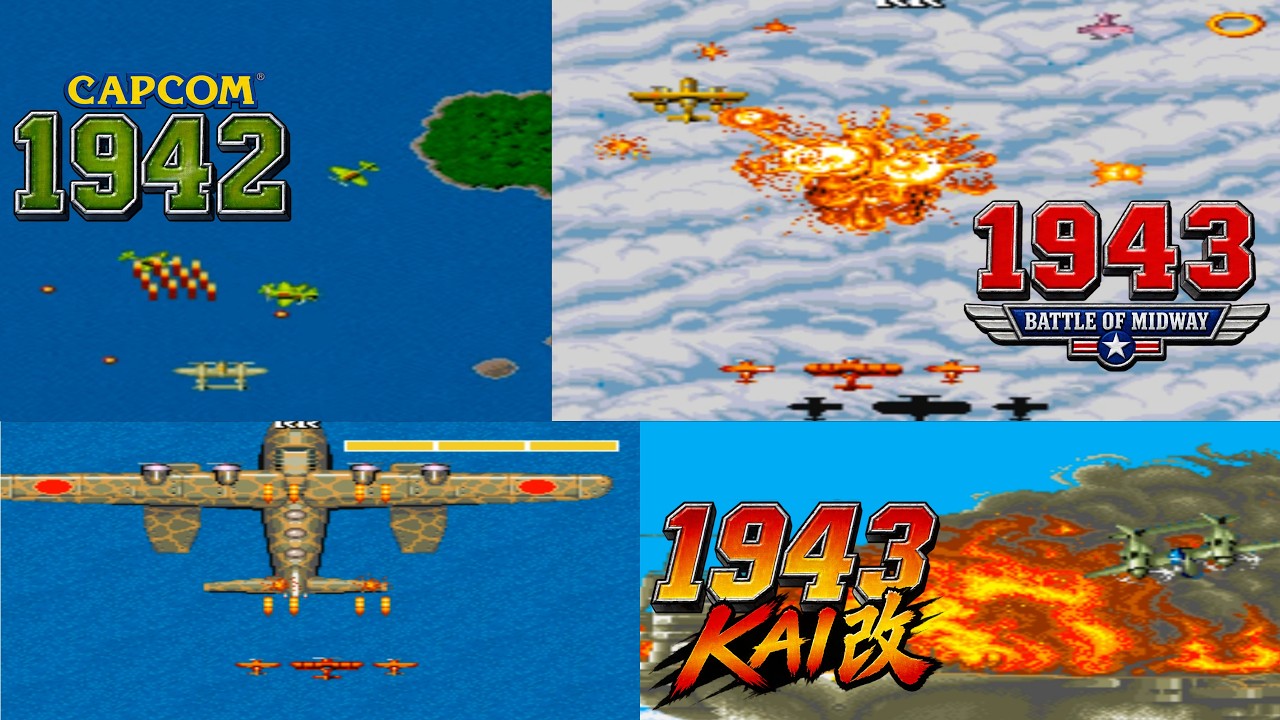 Capcom 1942 (1984) → 1943: Battle of Midway (1987) → 1943 Kai (1988) #Capcom #1942