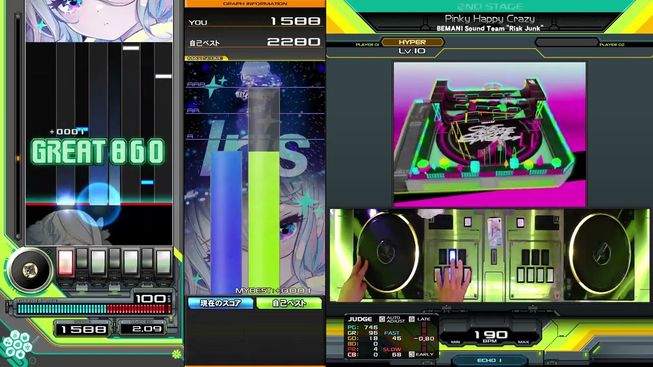 【beatmania IIDX】Pinky Happy Crazy  SPH右片手