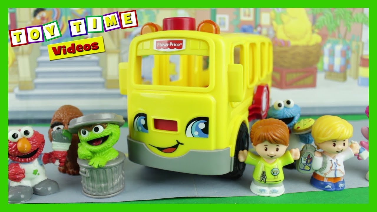 FISHER PRICE Little People School Bus Toy Sesame Street Elmo Laugh Learn Kindness Fun