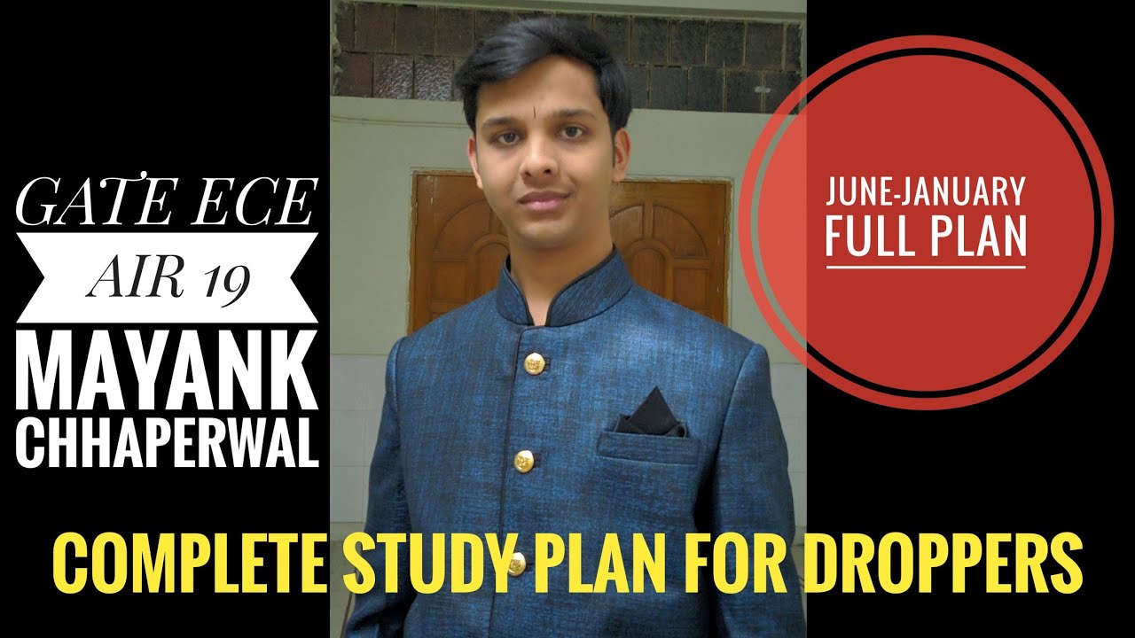 GATE preparation plan/strategy for droppers by AIR 19 (self study) | My journey to AIR 19