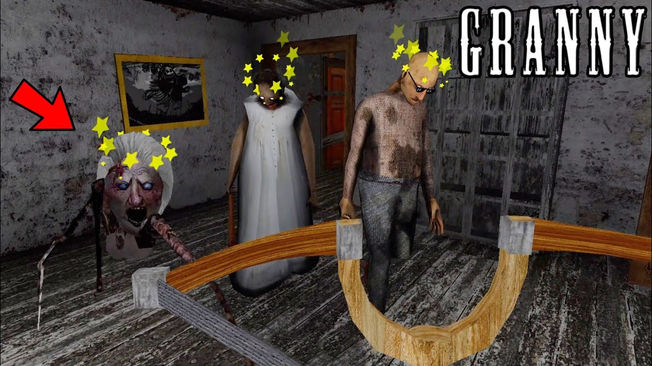 Using Slingshot Against Granny, Grandpa and their Daughter in Granny 1.9 Remake