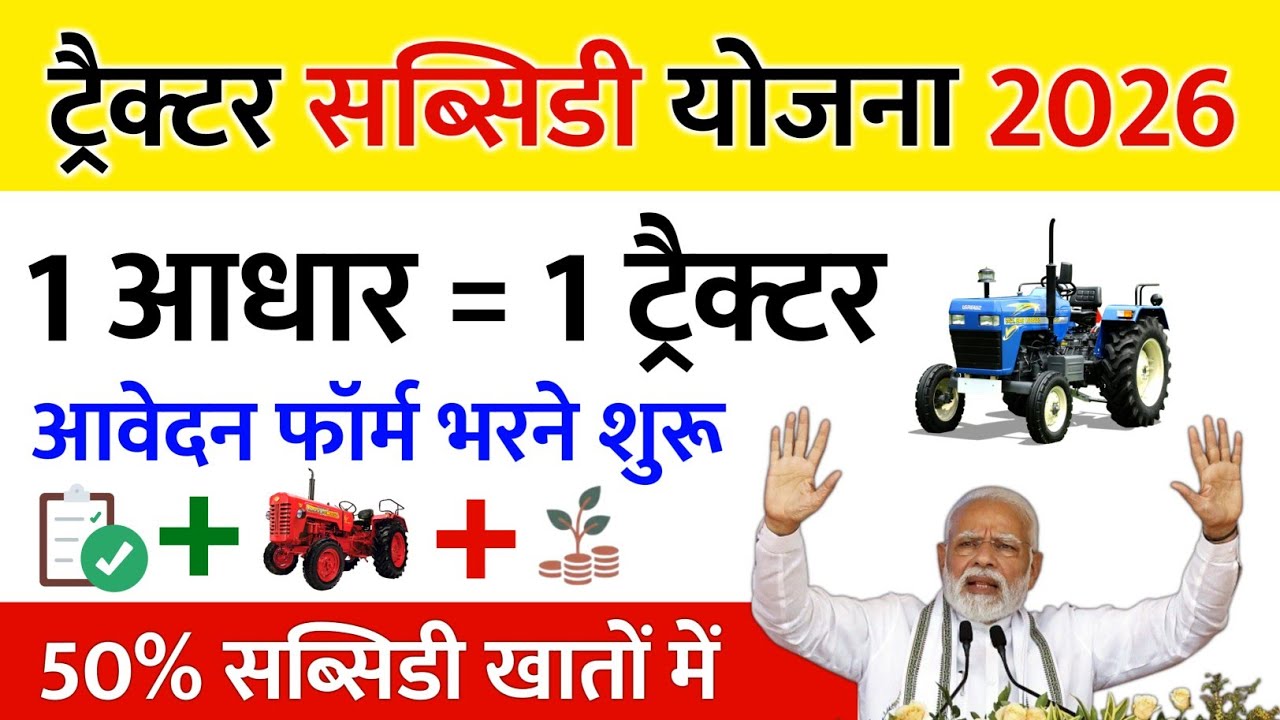 🚜 Tractor Subsidy Yojna 2026 | Krishi Yantra 50% Subsidy | Online Apply | Yojna Quick News