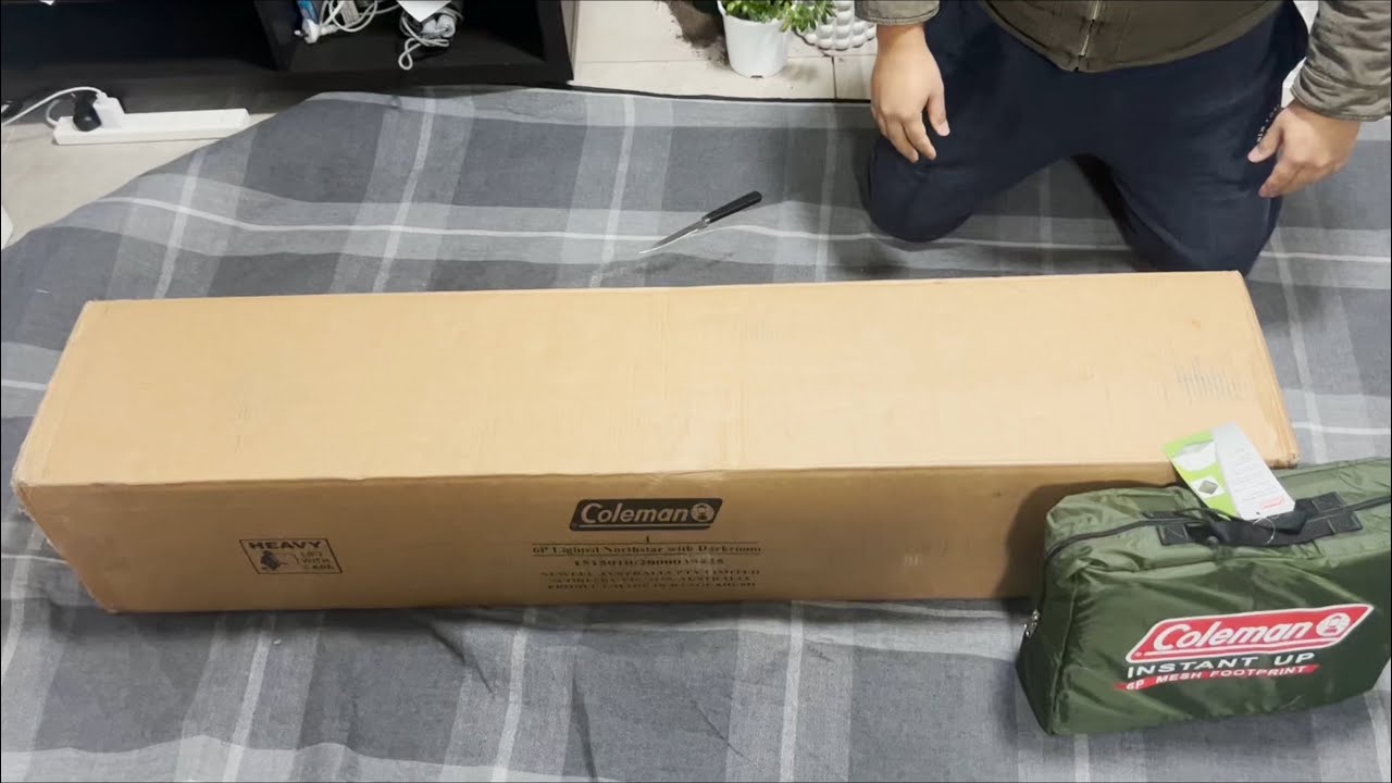 Unboxing the Coleman Instant Up 6P Lighted Northstar Darkroom Tent with Ground Mesh Footprint