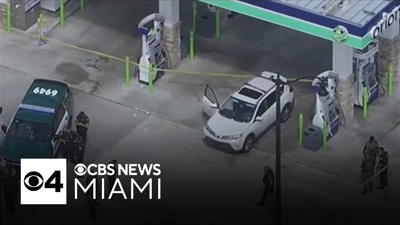 Man hospitalized after shooting at Pompano Beach gas station; person detained