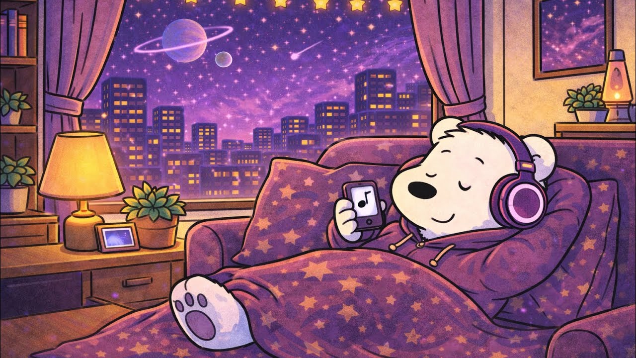 Falling Asleep with Jazz Lofi 🌙 Cozy Night Music