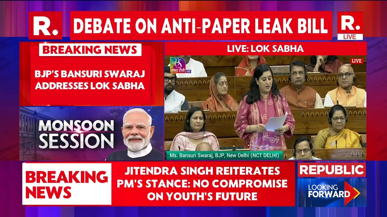LIVE: Anti-Paper Leak Bill Debate | Bansuri Swaraj Targets Congress Over Exam Leaks in Lok Sabha