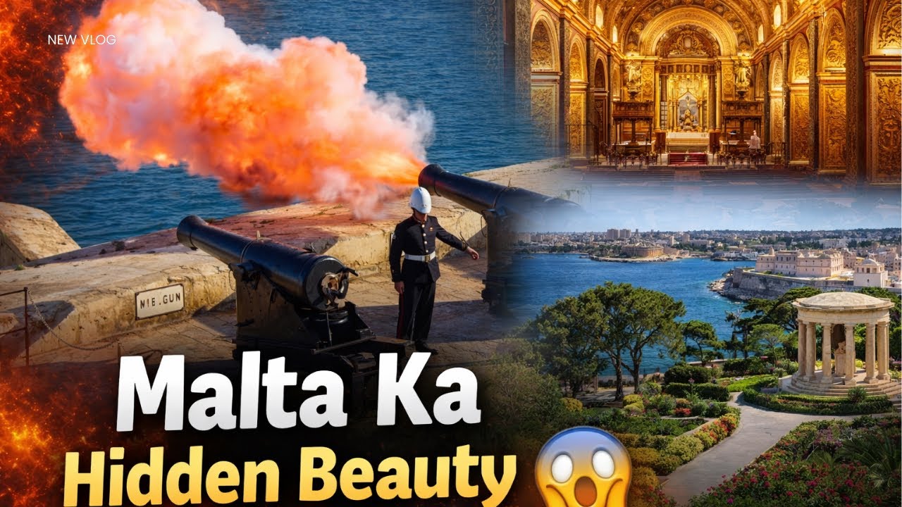 Cannon Firing LIVE in Malta 💥 | Cathedral & Barrakka Gardens | in HINDI