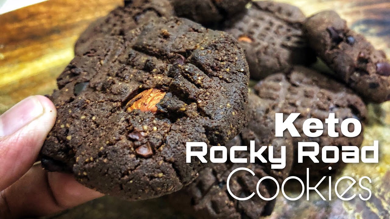 KETO ROCKY ROAD COOKIES | Sugar Free Chocolate Cookies using Cream Cheese | Oven & Air Fryer Recipe