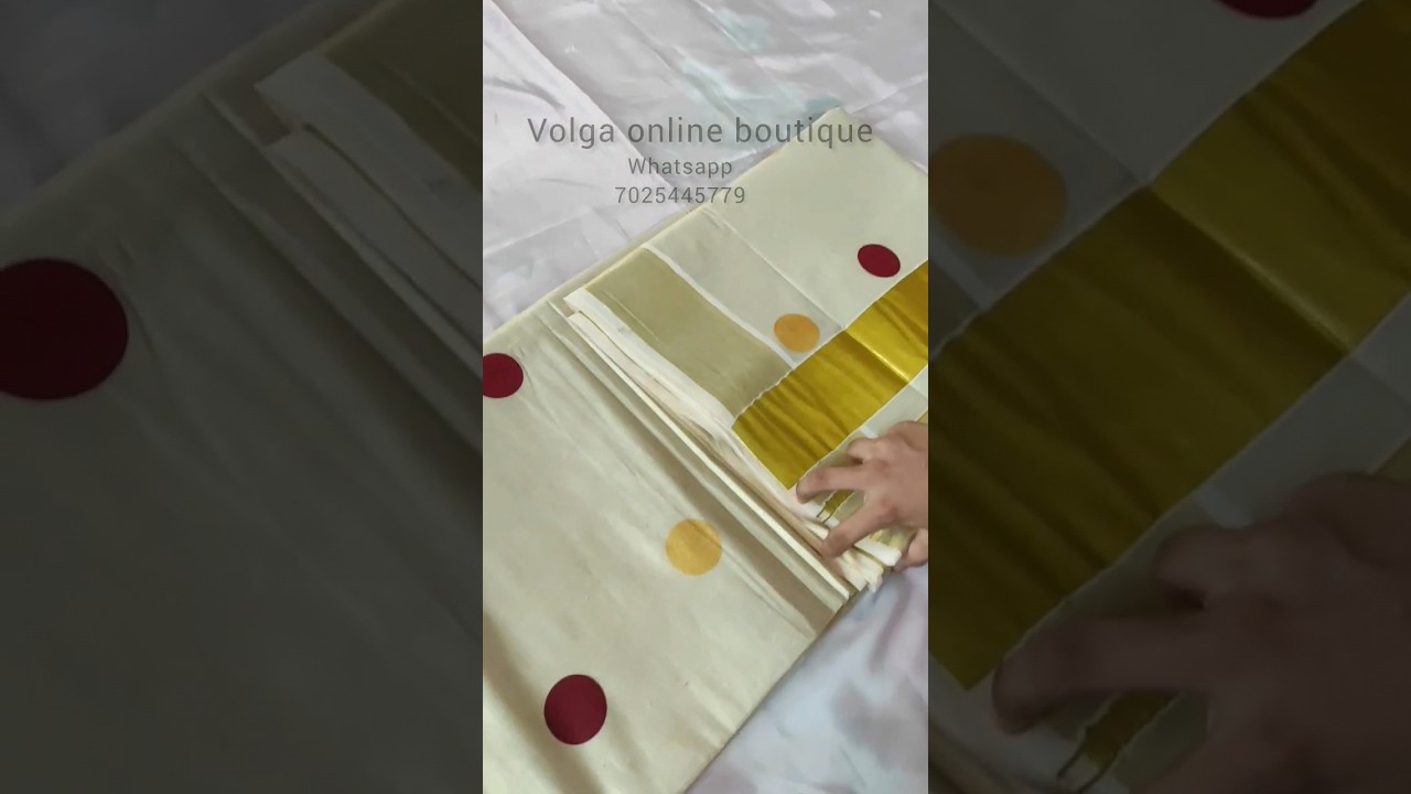polka dot maroon and golden tissue set saree #kuthampully #onam  #trendingsetsaree #youtubeshorts