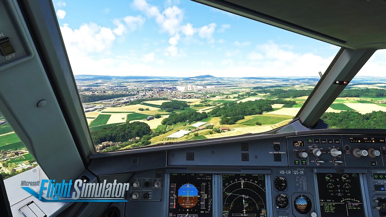 Airbus A320 | Turbulent Approach and Landing in Zurich | MSFS