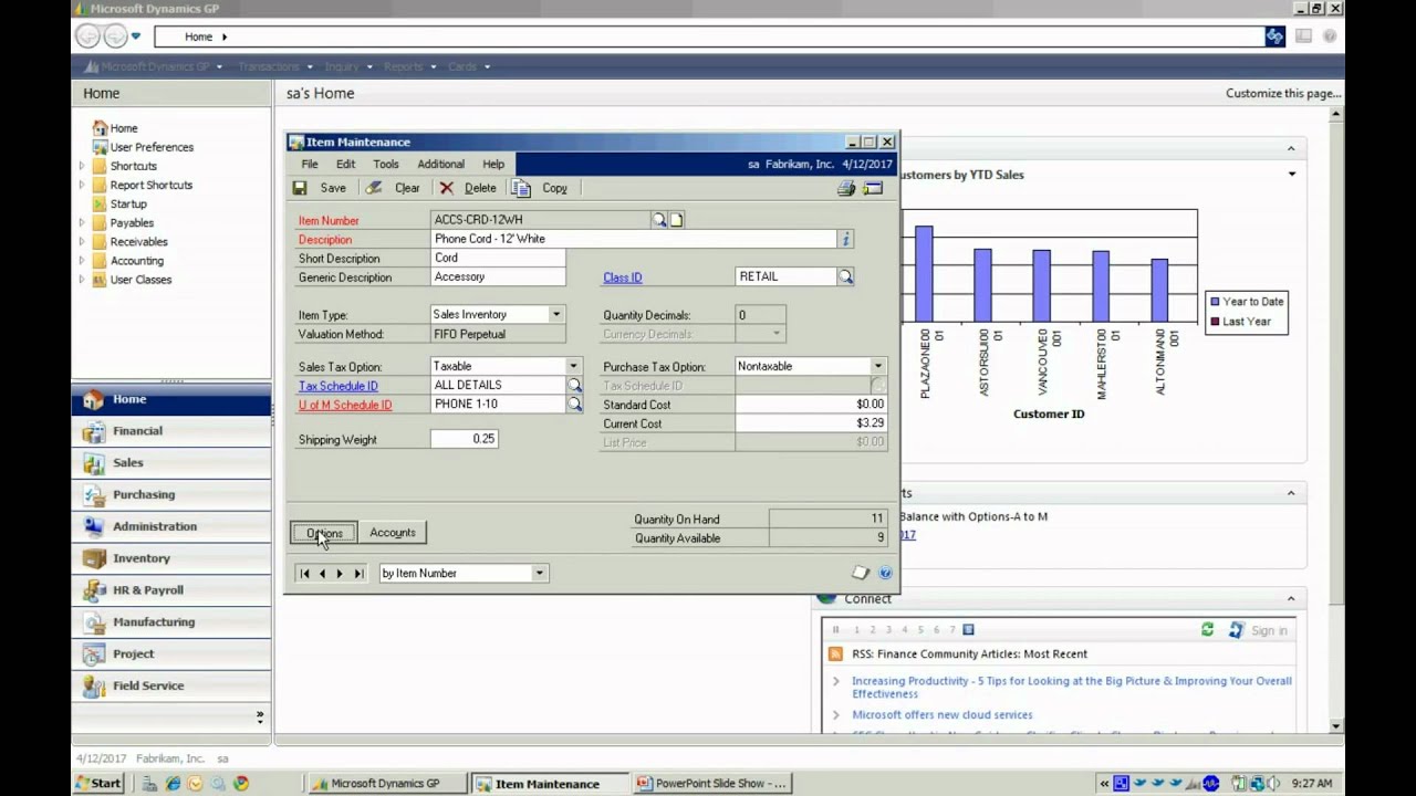 Adding Inventory Items in Dynamics GP