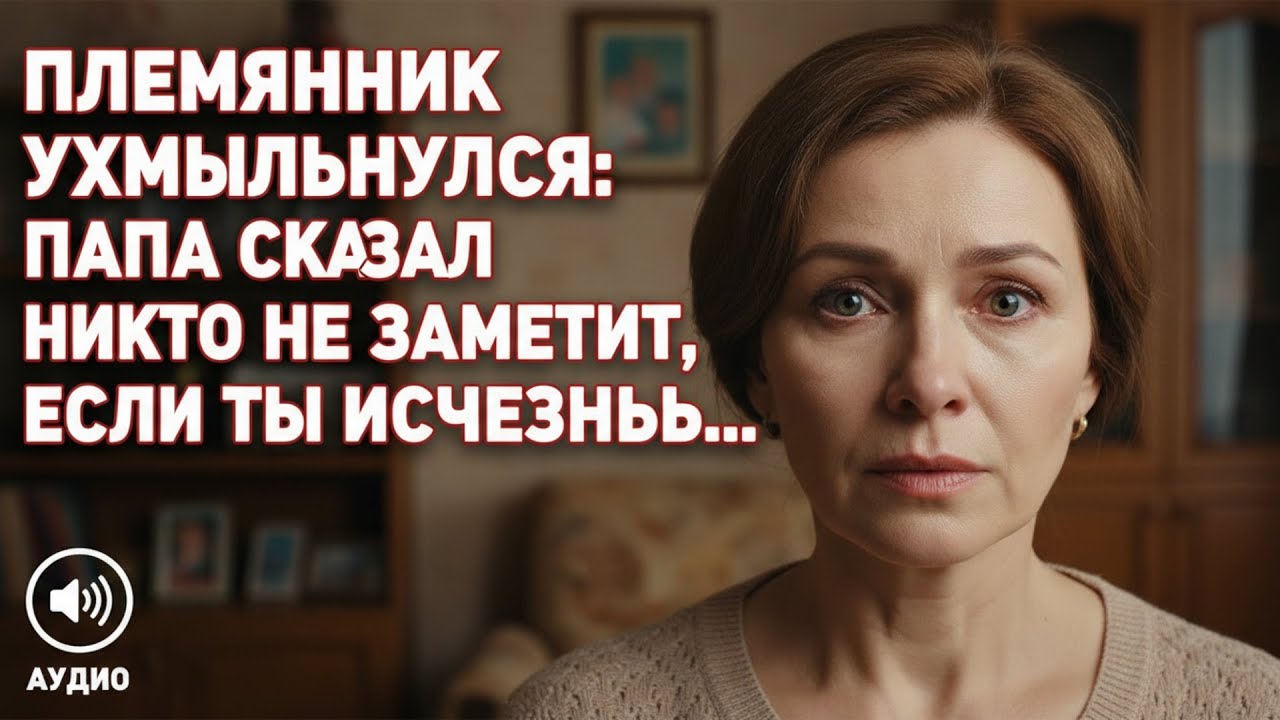 Племянник усмехнулся: «Папа сказал, никто даже не заметит, если ты просто исчезнешь...»