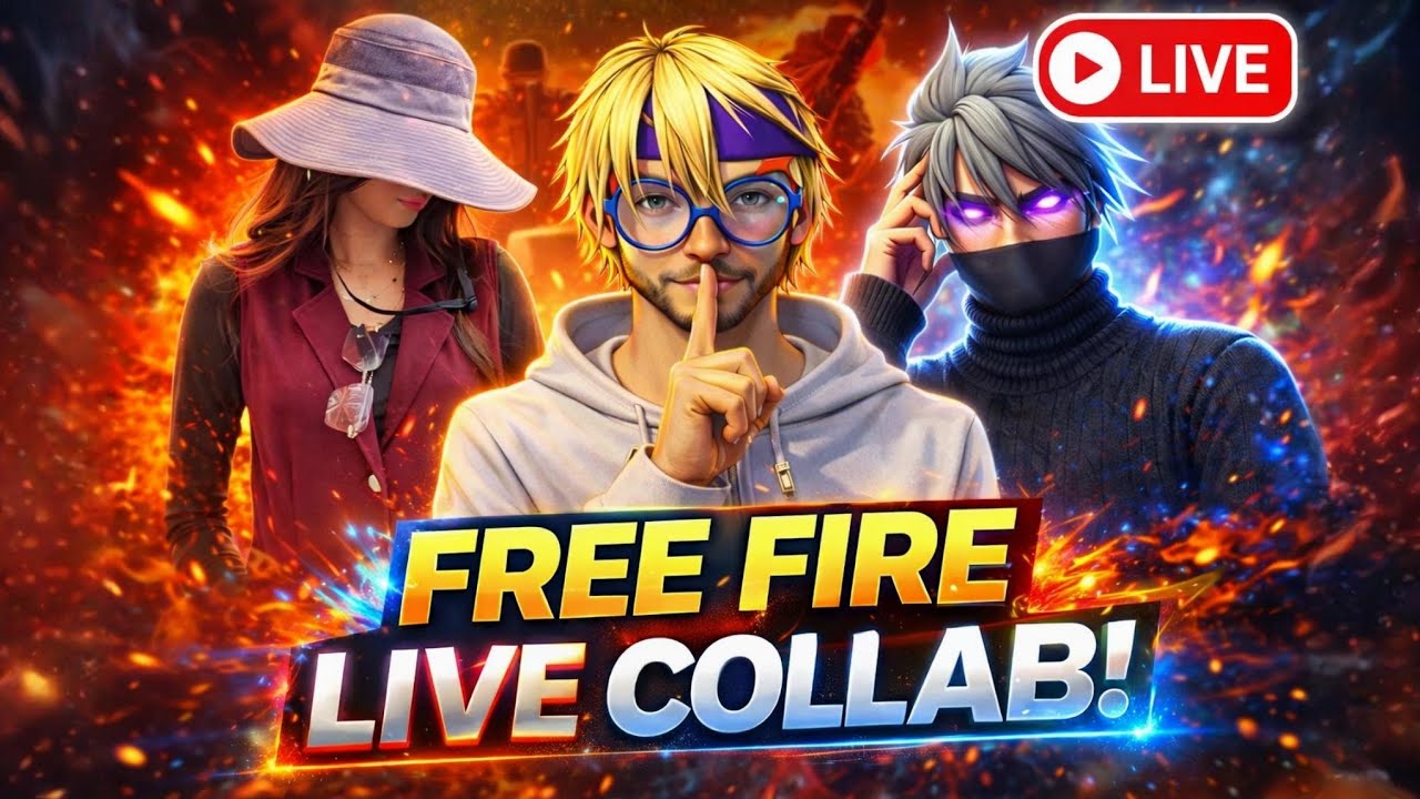 🔴 FREE FIRE COLLABORATION 🤯 [ CRICKETERAKR X JS VLOGS ] LIVE - 1