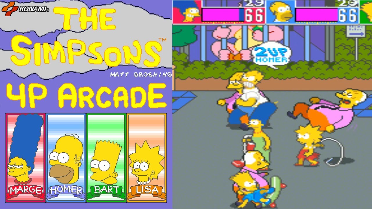The Simpsons (1991) Arcade Game 4 Players Co-op