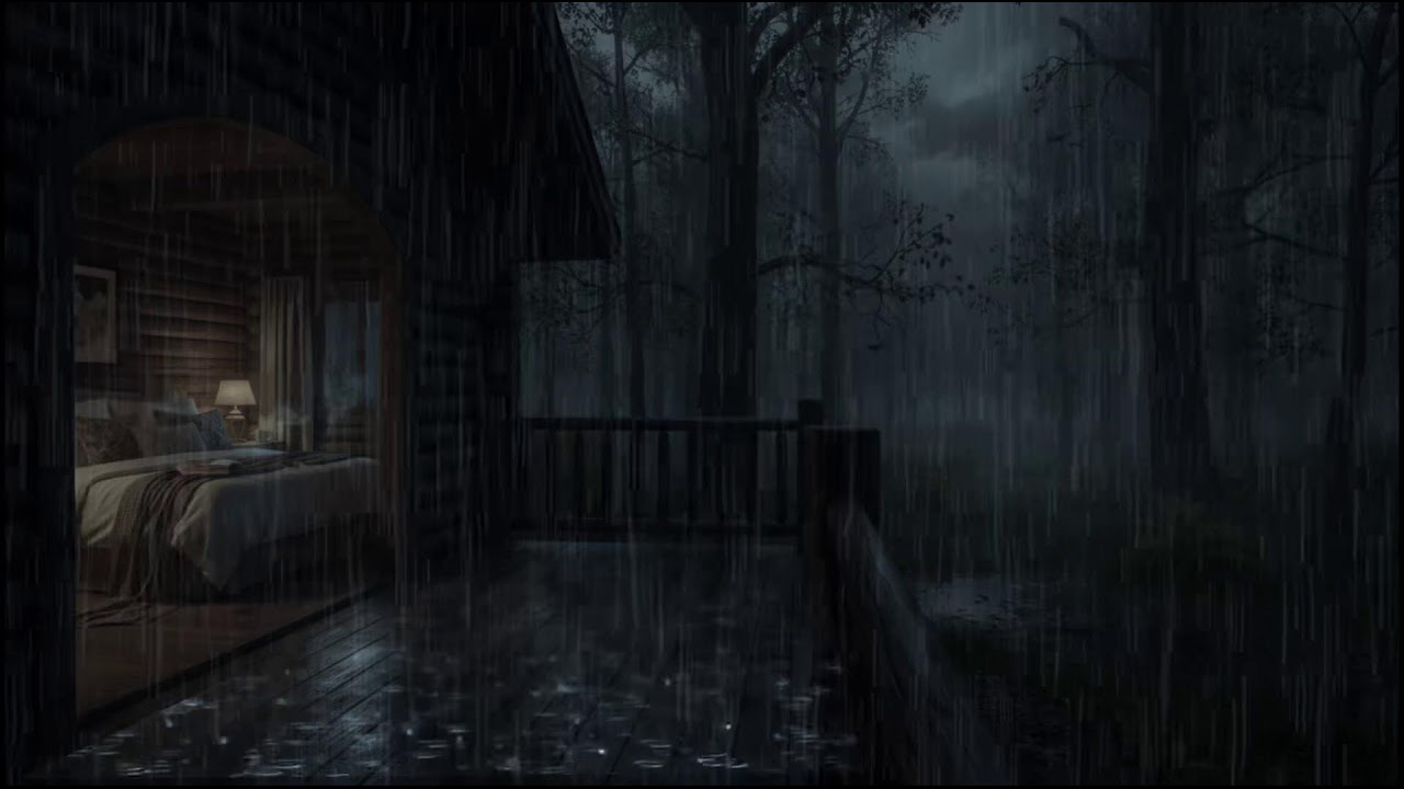 Peaceful Rainfall in a Warm Forest Cabin 🌧 | Relaxing Sleep Ambience