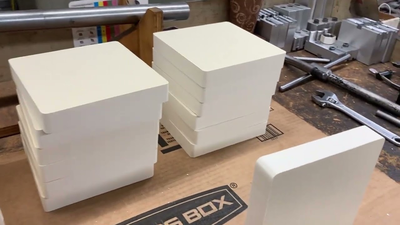 Machining Cordierite Honeycomb Ceramic Material Turning w Proto-Trak Lathe Holding w 4 Jaw Chuck