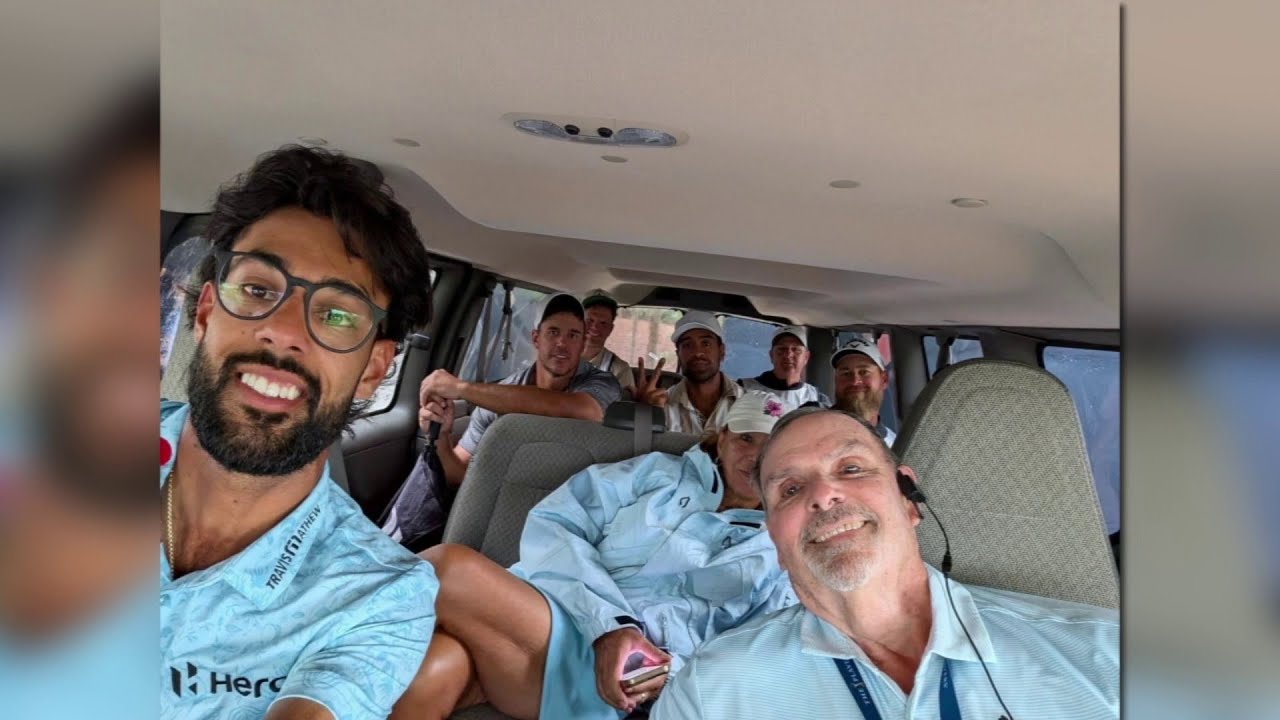 Volunteer goes viral after selfie with PGA stars during rain delay at The Players Championship