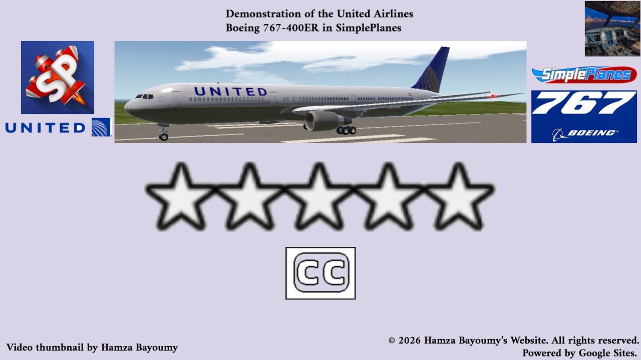 Demonstration of the United Airlines Boeing 767-400ER in SimplePlanes