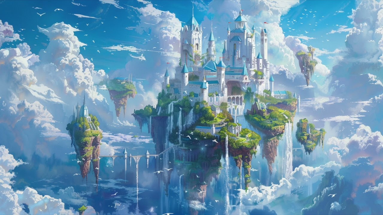 The Floating Kingdom ☁️ Air Palace Ambience | Wind & Flute Sounds (1 Hour)