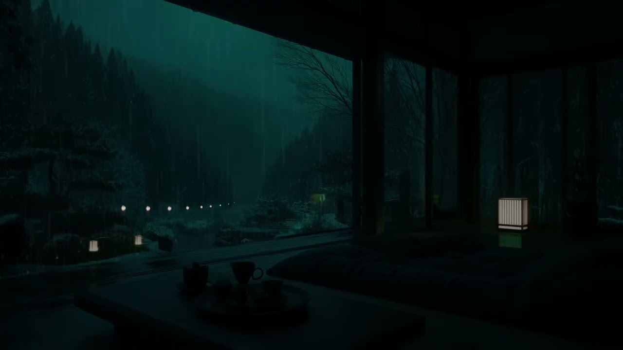 Gentle Garden Rain Sounds at a Cozy Cabin | No Ads | Soothing Night Rain for Deep Sleep & Calm