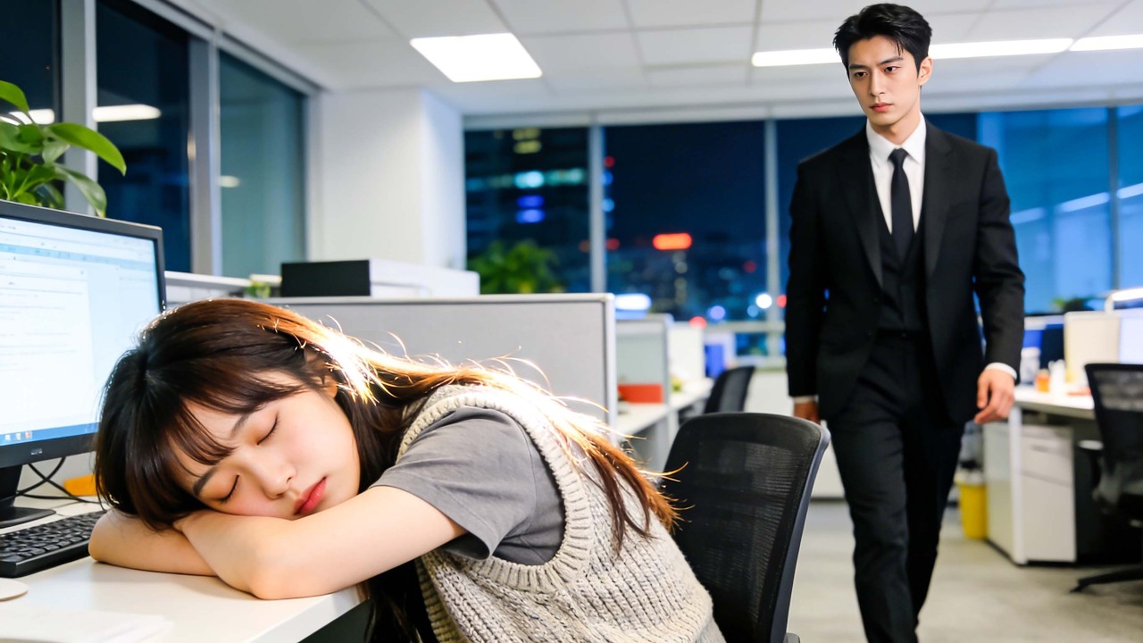 Chica agotada se duerme en su escritorio—CEO multimillonario que pasa se enamora al verla