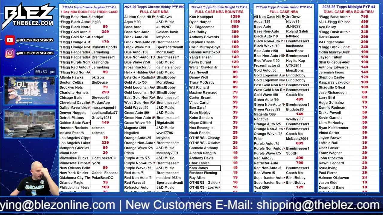 2025-2026 Topps Chrome Hobby FULL CASE BREAK #90 Pick Your Parallel