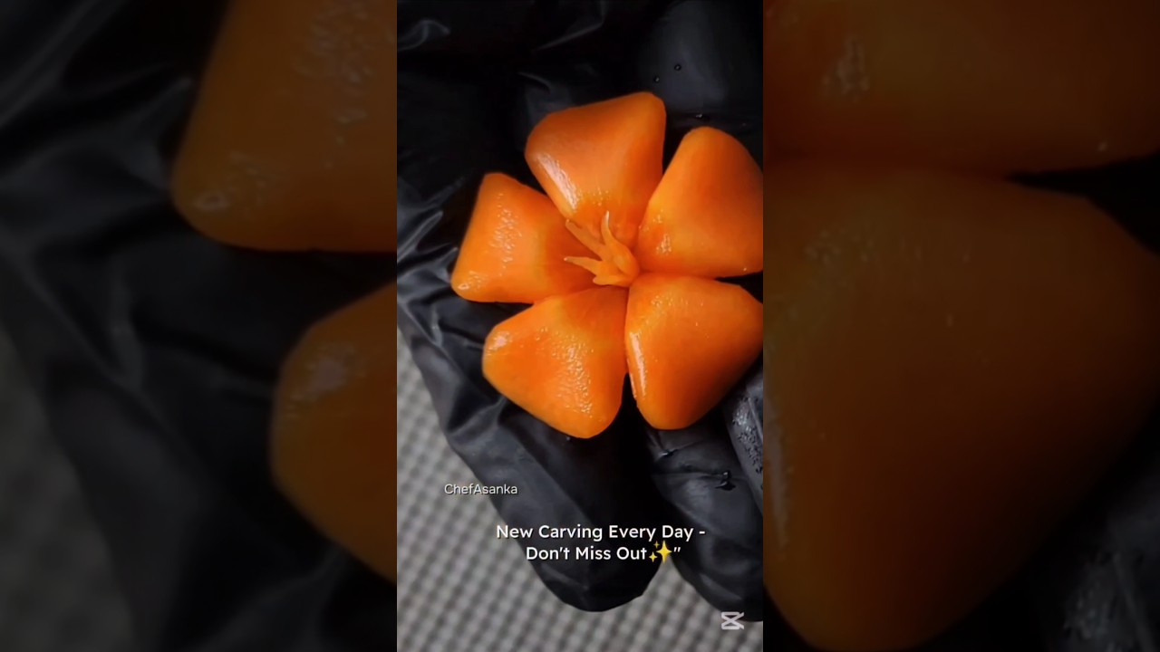 Beautiful Carrot Flower Carving | Satisfying Food Art 🥕🥕😮 #shorts