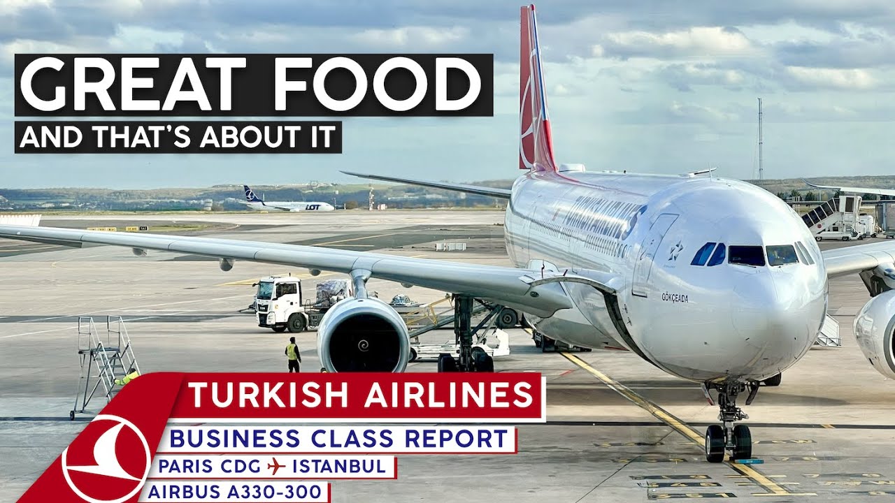 Бизнес-класс A330 авиакомпании TURKISH AIRLINES【Отчет о поездке из Парижа в Стамбул 4K】Отличная е...
