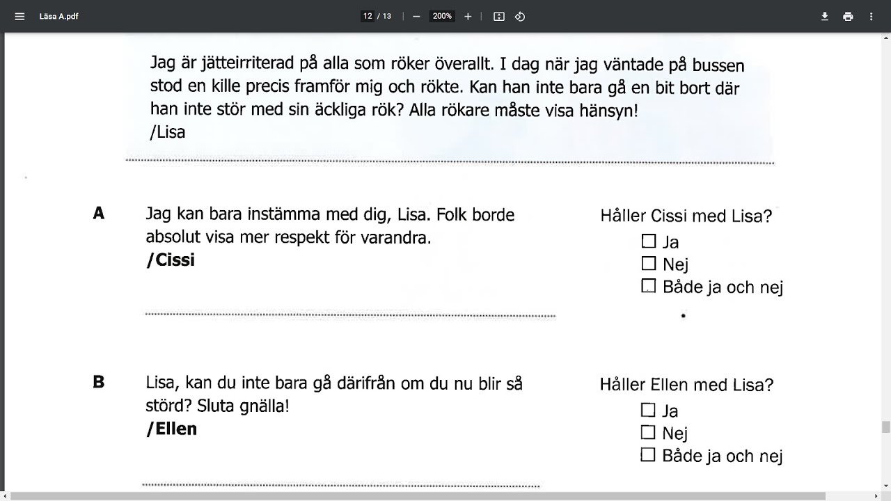 Nationella prov Läsförståelse Sfi Kurs D 2012 - كيفية حل امتحان القراءة سويدي