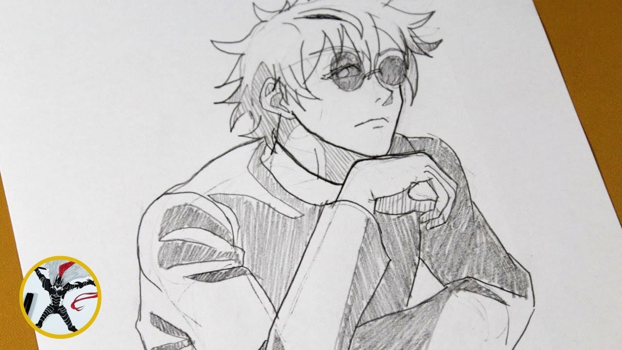 How to Draw Satoru Gojo with Glasses Step by Step – Gojo Drawing Tutorial | Easy for Beginners