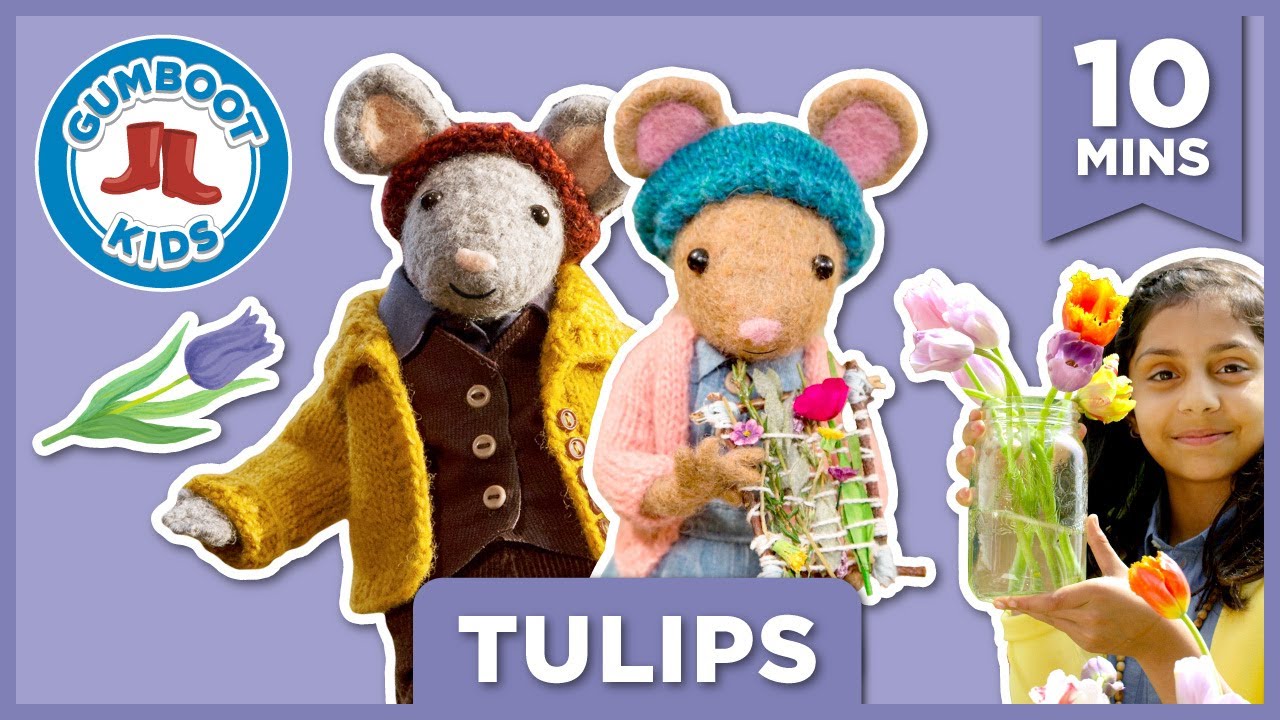 Tulips 🌷🌷🌷 Gumboot Kids l Explore, Craft & Discover With Scout & Daisy l Preschool Mindful Fun