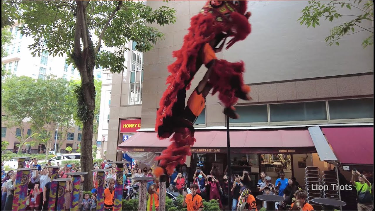 [4K] Nam Sieng at Sim Lim Square, High Pole Lion Dance, Cai Qing & Dragon Dance on 24 Feb 2024