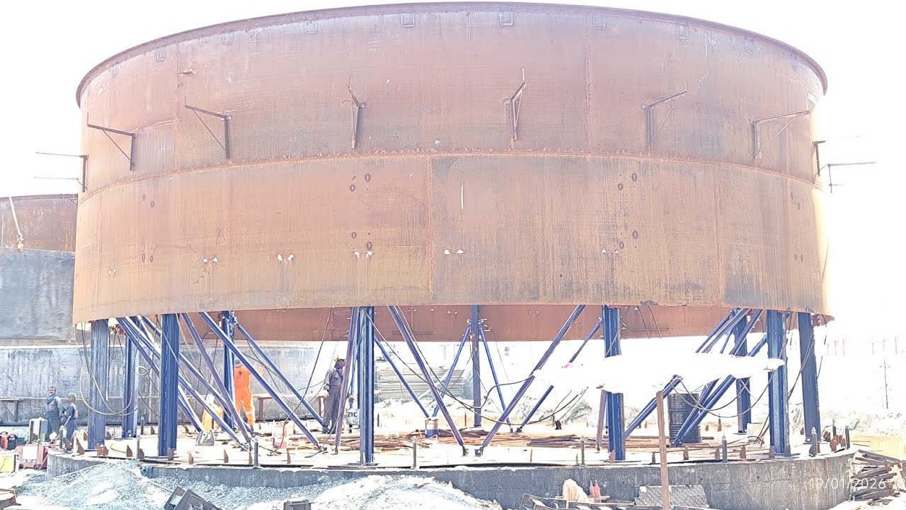 18MT HYDROLIC TANK JACK SYSTEM installation lifting process work completed site UAE 🇧🇬