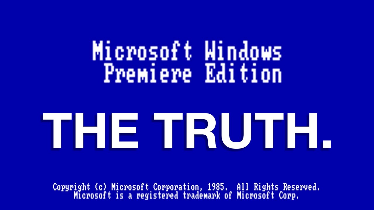The truth about Windows 1.0 Premiere Edition