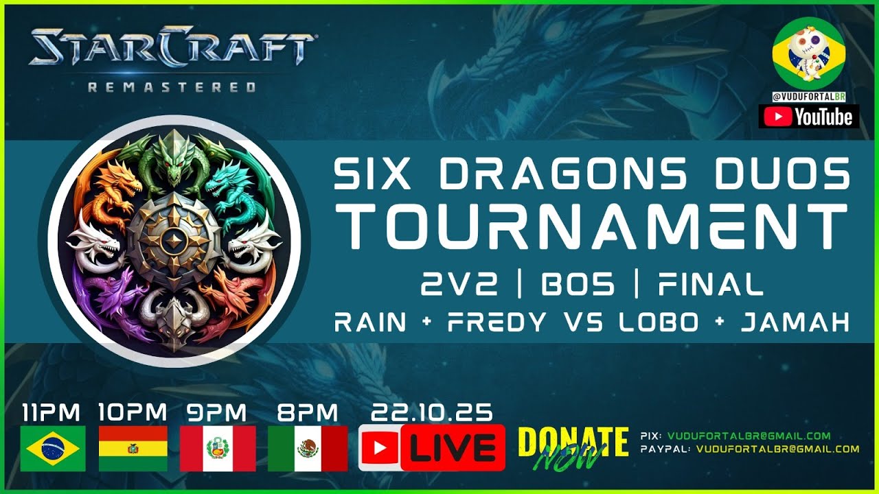 🟢 LIVE 2025_10_22 | SIX DRAGONS DUOS  #tournament #starcraft | EP16 FINAL | VUDU ( 2V2 BO5  RANDOM )