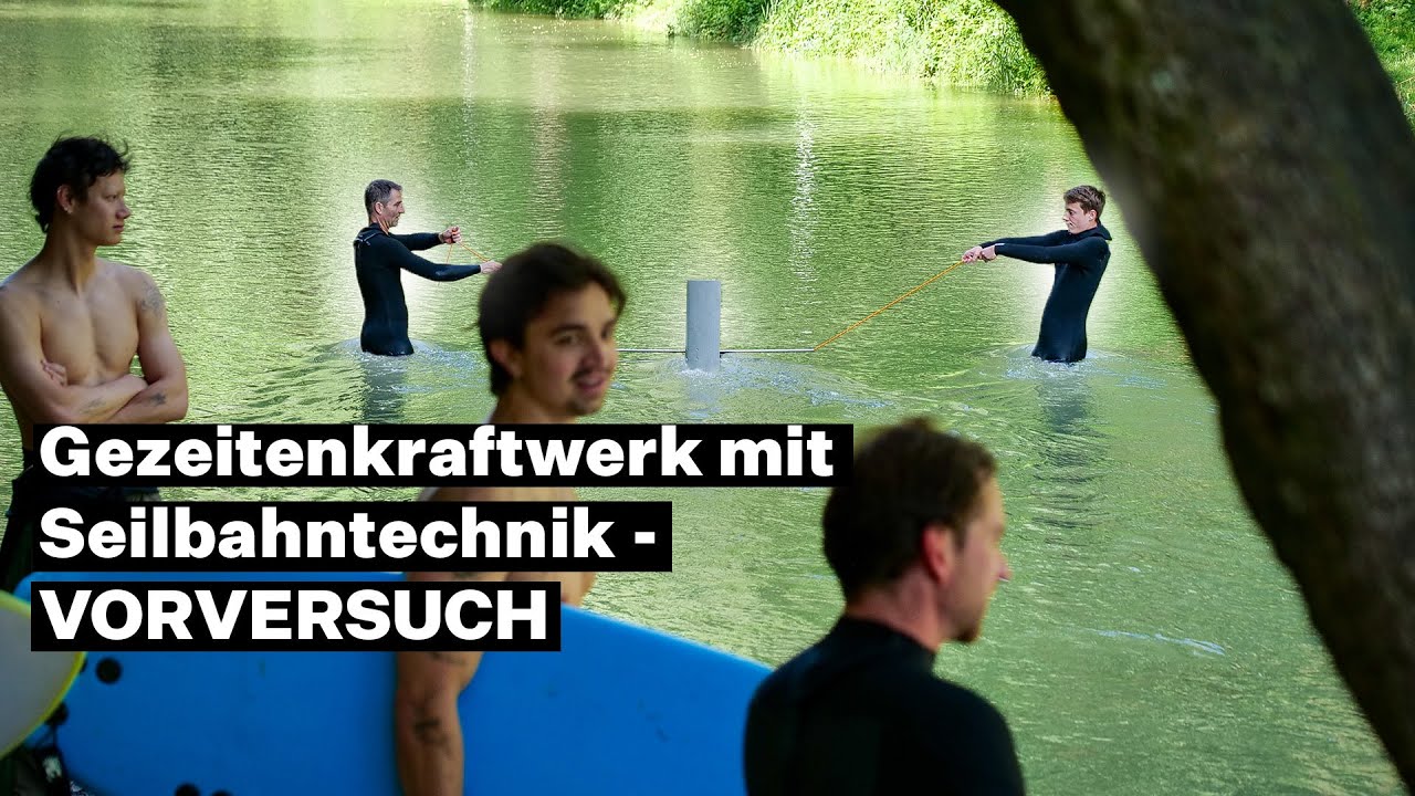 Gezeitenkraftwerk mit Seilbahntechnik - Vorversuch cable Kites